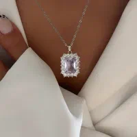 گردنبند آب نقره جواهری