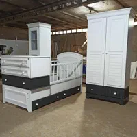 سرویس خواب تخت دومنظوره نوزاد نوجوان سیسمونی|تخت و صندلی بچه|همدان, |دیوار