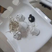 لوستر فلزی کائوچویی سه چراغه