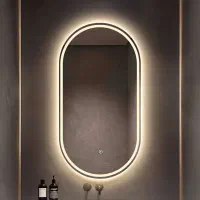 آینه قدی، دیواری دفرمه آینه با نورپردازی سندبلاست|آینه|ازنا, |دیوار