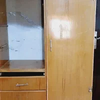 کمد چوبی ویترین فلزی تمام شیشه|کتابخانه، شلف، قفسه‌های دیواری|کهنوج, |دیوار