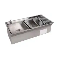 سینک استیل سانت باکسی دست ساز دو پله با لوازم