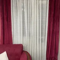 پرده پذیرایی با کناره و چوب پرده