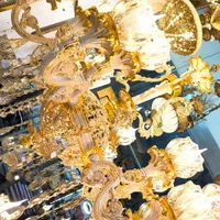 لوستر میخک بزرگ 6شاخه 15 لامپه طلاکوب ۲توری ۲طبقه|لوستر و چراغ آویز|تبریز, |دیوار