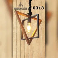 آویز چوبی فلزی لوستر کافه دکوری