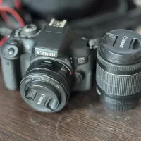 کنون 750d همراه با لنز ۵۰mm f 1.8