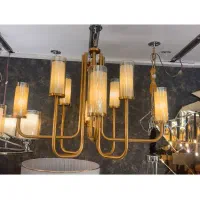 لوستر مدرن لومینا ۸ شعله طلایی