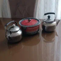 دوعدد قوری استیل وقابلمه 4نفره سالم
