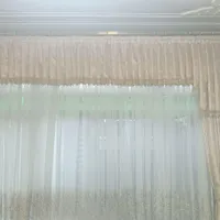 پرده سلطنتی ۸متری، حریر طلایی و ساتن دالبوردار|پرده، رانر، رومیزی|لنجان, |دیوار