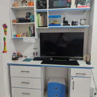 ست تخت و خواب پسرانه آبی به همراه میز تحریر|تخت و صندلی بچه|لاهیجان, بوجایه|دیوار