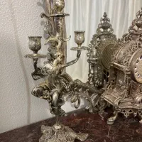 اینه کنسول همراه با شمعدان وساعت|بوفه، ویترین، کنسول|شاهینشهر, پاسداران|دیوار