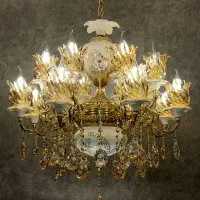 تولیدی لوستر رستمی .لوستر۱۲شاخه ۲۴ شعله برنز پرکار|لوستر و چراغ آویز|نظرآباد, نظرآباد|دیوار