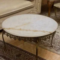 جلو مبلی پایه برنز صفحه سنگ مرمر