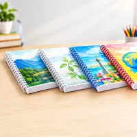 سیمی کتاب درسی با فنر رنگی و شفاف