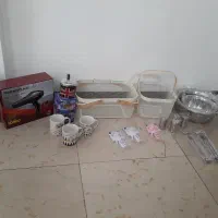 ظرف سبد ماهیتابه کتری لگن استیل خارجی نو کادو جهاز