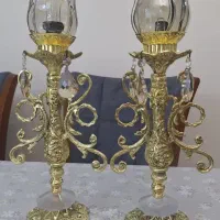 جفت شمعدان برنجی ۴۵ سانتی - تمیز و شیک