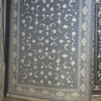 فرش ماشینی طوسی طلایی