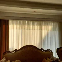 پرده حریر شاین دار با کتیبه پنل کنار|پرده، رانر، رومیزی|نوشهر, |دیوار