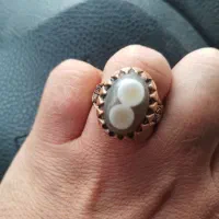 انگشتر عقیق باباقوری دوچشم کلکسیونی