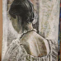 نقاشی پرتره مدل زنده