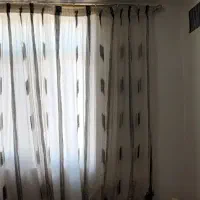 پرده تور بهمراه آستری پرده با ۲ عدد چوب پرده