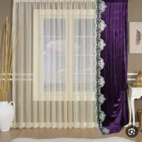 ی جفت والان پرده با مدال و کمربند همرنگ خود