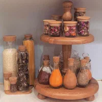 استند دو طبقه چوب گردو