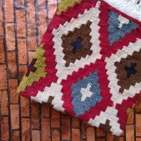 گلیم دستباف قشقایی ذرع و نیم تازه بافت