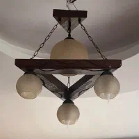 دو عدد لوستر چوبی کاملا سالم