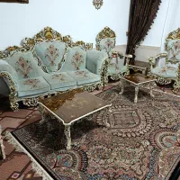 مبل سلطنتی پنجه شیری ۹ نفری چوب راش در حد نو