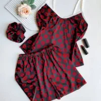 تاپ شرتک ساتن و لباس کمی بلند تر همراه با اسکرانچی|لباس|بندرعباس, |دیوار