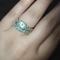 حلقه و پشت حلقه نقره اصل|جواهرات|بیضا, |دیوار