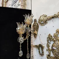 دیوارکوب لوستر دو شعله تجهیز برنز سوگلی|لوستر و چراغ آویز|زنجان, |دیوار