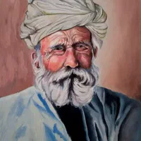 نقاشی پیر مرد با رنگ روغن