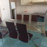 میز نها خوری ۸ نفره پایه استیل