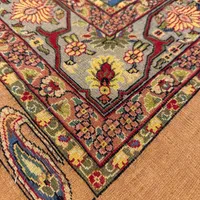 فرش دستبافت تمام ابریشم ۳متری زمینه طلایی|فرش|اصفهان, آفاران|دیوار