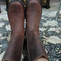 باسلام یک‌جفت‌پوتین‌چرم‌خالص‌ مردانه‌بزرگ‌پا|کیف، کفش، کمربند|گنبد کاووس, |دیوار