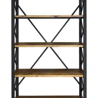 کتابخانه ۵ طبقه چوب و فلز|کتابخانه، شلف، قفسههای دیواری|کیش, |دیوار