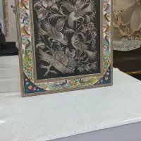 تابلو مدل الیپس طرح گل و پرنده برجسته