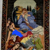 قالیچه دستبافت فرش دستباف ذرع نیم آنتیک خیام ۵۰ رج