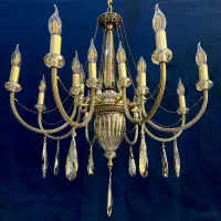 لوستر والتر برنجی هشت+هشت شعله برنج کلاسیک light33