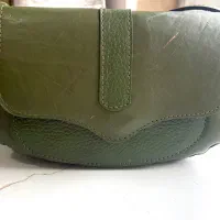 فروش کیف چرم رنگ سبز تیره به همراه شال ست
