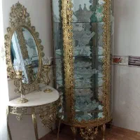 بوفه وآئینه شمعدان برنز