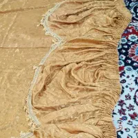 پرده اطلس آنتیک قدیمی طلایی