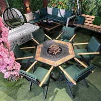 میز وصندلی باغی /میز اتشکده شش ضلعی