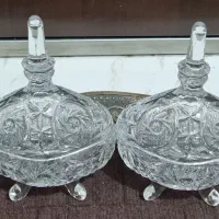 ۴ عدد قندان(قندون) خورشیدی کریستال اصل چک|ظروف سرو و پذیرایی|تهران, جوانمردان (اندیشه)|دیوار