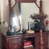 سرویس تخت چوبی و میز آرایش دو نفره|تخت و سرویس خواب|تهران, سازمان برنامه شمالی|دیوار