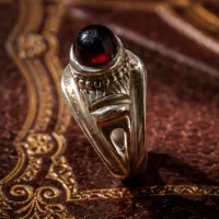 انگشتر نقره عقیق کهنه سمبه دار و تیغ اب سیاه سرخ|جواهرات|تهران, المهدی|دیوار