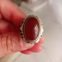فروش انگشتر نقره با سنگ عقیق یمنی