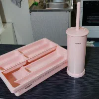 جا قاشقی لیمون و فرچه توالت لیمون و ظرف میوه لیمون